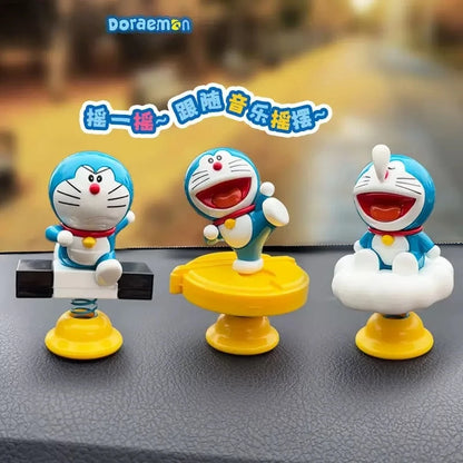 Cartoon cute Doraemon adorable moving time shake car home decor desktop decoration kawaii trendy toy hand-made figure toy gift