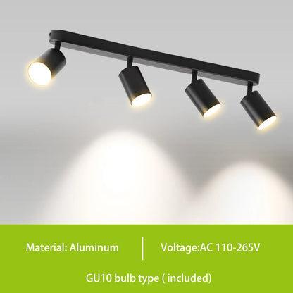 GU10 LED Track Light Spotlight 110-220V Suit Ceiling Lamp GU10 3 Color COB Spot Lights For Kitchen Commercial Living Room Home