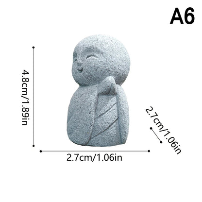 Buddha Statues Cute Little Jizo Buddha Sculpture Figurines Garden Ornaments Japanese Buddha Ksitigarbha Aquarium Bonsai