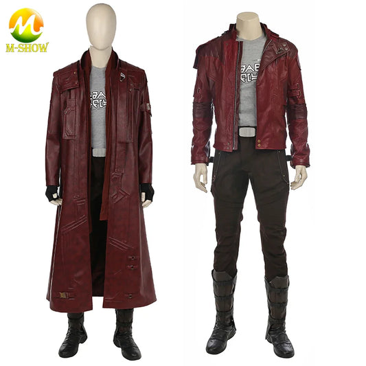 Superhero Jason Lord Cosplay Costume Luxious PU Jacket Peter Jason Quill Outfit for Halloween