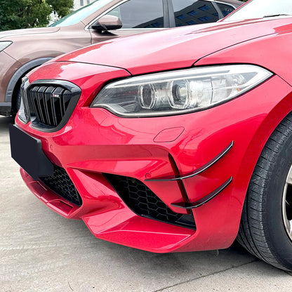 Front Bumper Side Air Vent Trims Car Intake Frame Cover Spoiler Canards Splitter For BMW 2 Series M2 F87 2016-2021 Coupe 2 Door