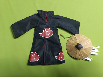 1/12 Classic Japanese Anime Naruto Characters Same Style Mini Robe Skirt Bamboo Hat Accessory for SHF Action Figure