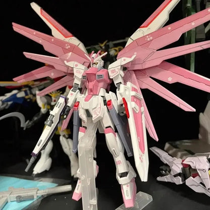 New HG 1/144 ZGMF-X10A Freedom Freshman Ver Cherry Blossom Color Scheme Mecha Assembly Model Anime Action Figures Gift