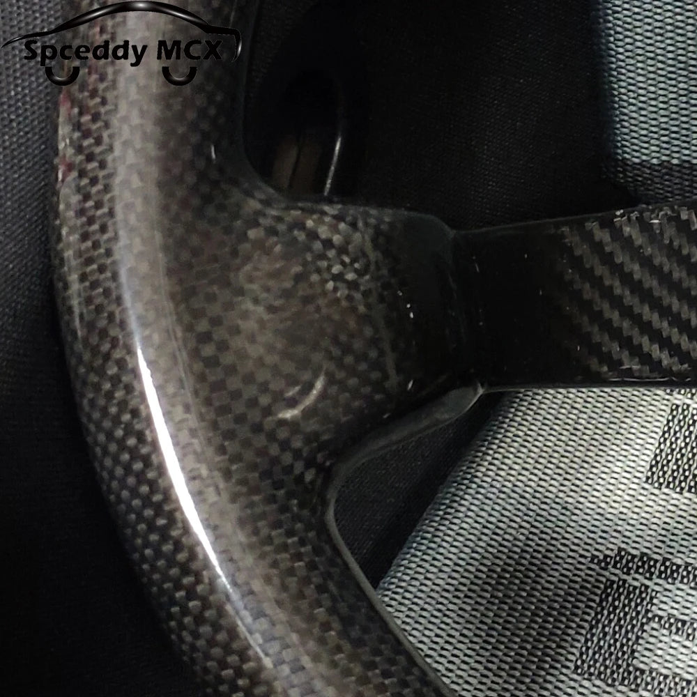 Real Carbon Fiber Steering Wheel 14inch 340mm Car Sport Racing Drift Deep Dish Steering Wheel For Toyota BMW MK7 Universal