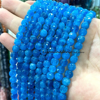 Natural Stone 7-8MM Faceted Square Lapis Lazuli Loose Cube Spacer Beads for Jewelry Making Diy Earrings Bracelets Accessories