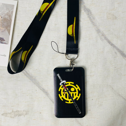 Anime Cartoon Credential Holder Keychains Neck Lanyard For Pass Card Anime Credit Card Holder Keychain Straps Wholesale