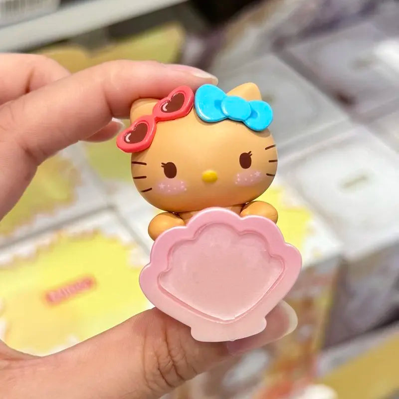 new Hello Kitty hipper Blind Box Go To Beach Series Cute Lying Figure Phone Case Sticker Collectible Trendy Toy Desk Decor gift