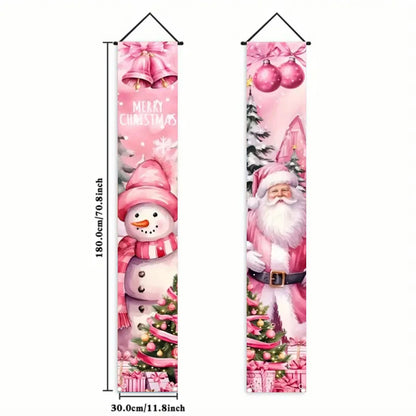 Christmas New Year Decorations Couplet Santa Snowman Door Banner For Home 2025 Xmas Hanging Ornaments Navidad Gift New Year 2026
