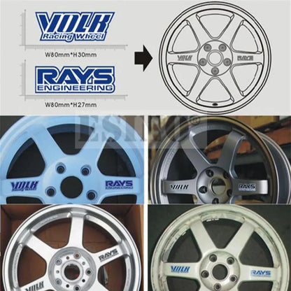 Classical Car Styling Classical Wheel Rim Decorative Vinyl Creative Sticker Decal Set for RAYS Volk Racing TE37 TE37 SL TE37C