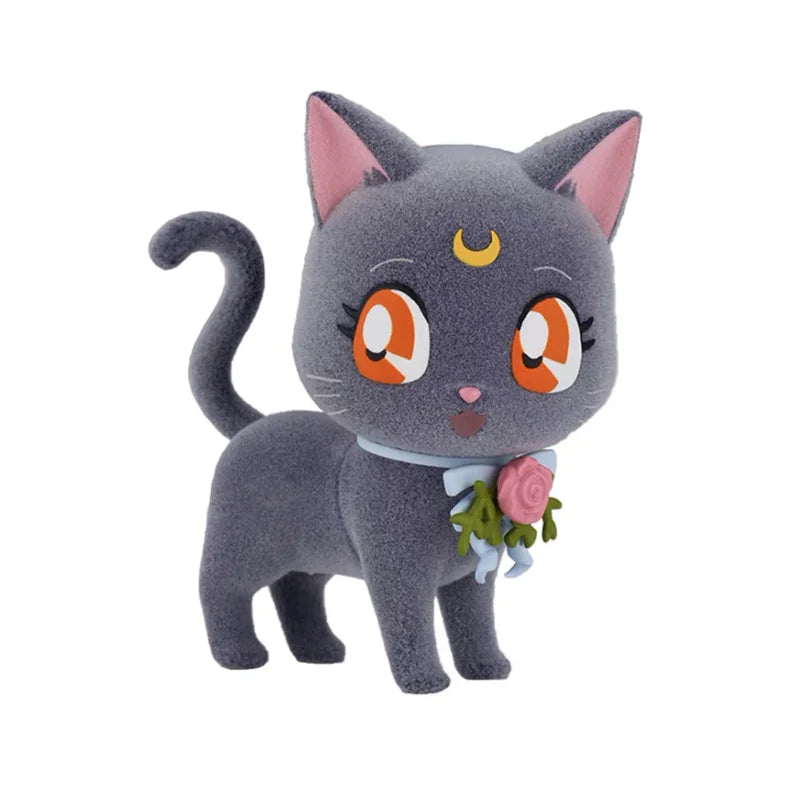 Bandai Sailor Moon  Anime Figure Luna Artemis Cat Model Statue Kawaii Cute Collection Desktop Decoration Doll Toy Birthday Gift