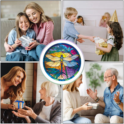 Colorful Dragonfly Wooden Puzzle with Beautiful Gift Package - Unique Shaped Pieces Wooden Toys for Adults Kids, Christmas Gift