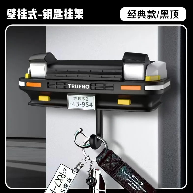AE86 Alloy Diecast Key Holder with Openable Headlights, Hanging Hook for Home Keys & Small Items, Creative JDM Car Decor Gift