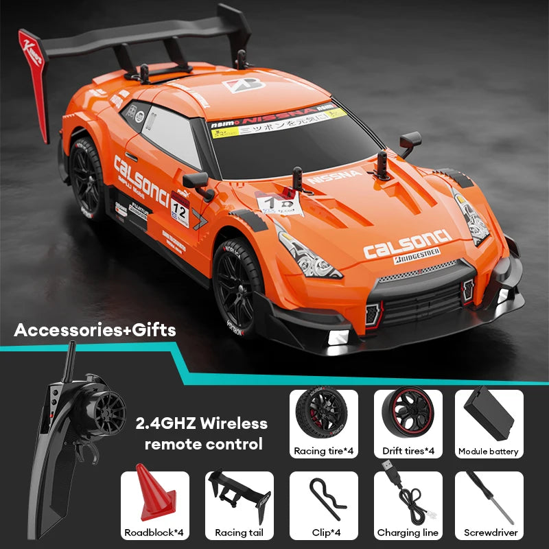 1:14 Remote Control Car 2.4Ghz Wireless Remote Control Four-Drive LED Car Lights Multi-Car Competitive Racing Christmas Gift
