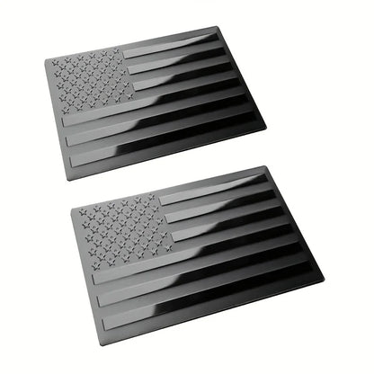 2pcs Black American Flag USA Sticker Decal for Car 3D US American Flag Emblem Decals for Trucks 5' X 3' for Car Motorcycle