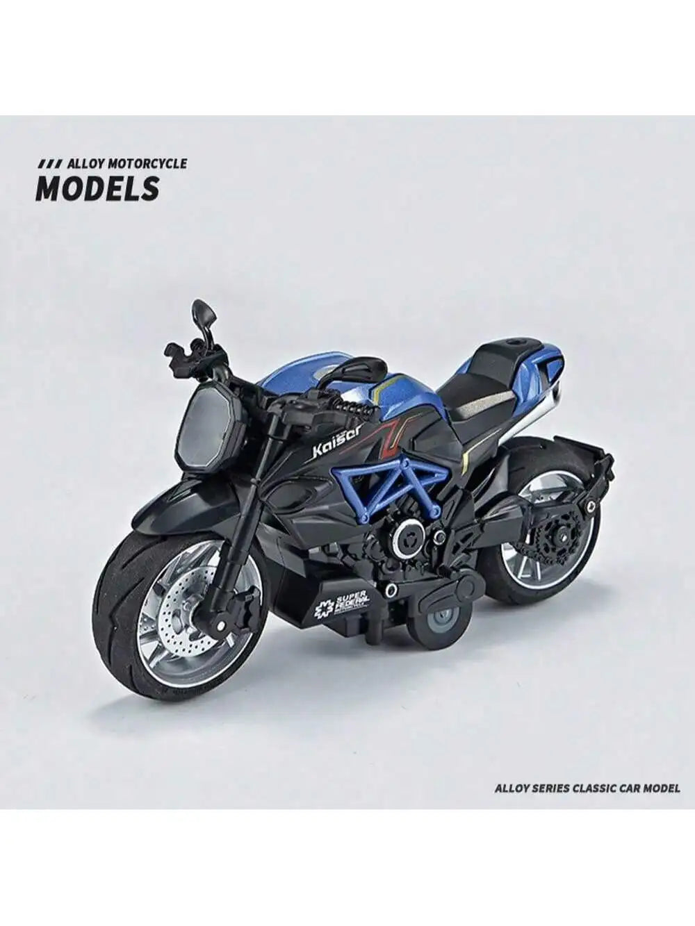 1:12 Scale Die-Cast Alloy Motorcycle Toy with Real Engine Sound & LED Light Effects - Friction-Powered Crash-Resistant Ride-On T