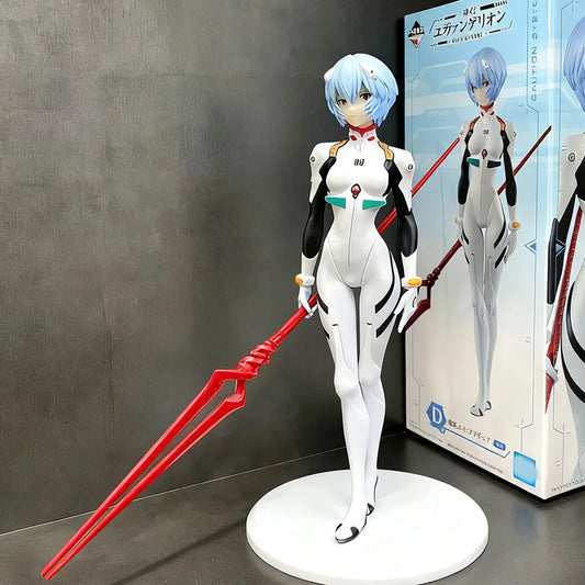 23cm Rei Ayanami  Action Figure with Spear of Longinus EVA Neon Genesis Evangelion Anime Collectible Model Toy Gift for Fans