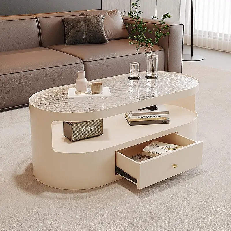 European Minimalist Coffee Table Hidden Storage Trendy Modern Luxury Coffee Table Living Room Beauty Table De Salon Furniture
