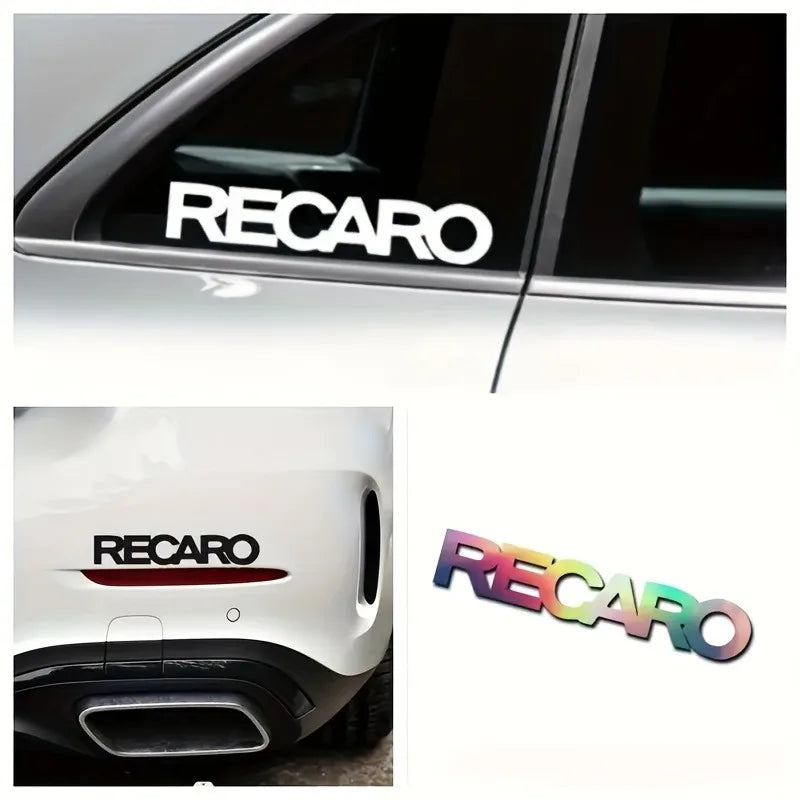 1PC Recaro Funny Crazy Cat Waterproof Vinyl Decal Sticker, Universal Car‑Styling for Auto Multi‑surface Vehicle Decor