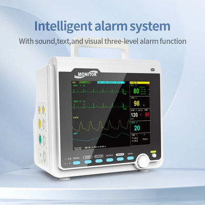 CONTEC Portable Patient Monitor Human/Veterinary  8" Vital Sign Monitor ECG NIBP RESP SPO2 PR TEMP (Printer&Etco2 Option)