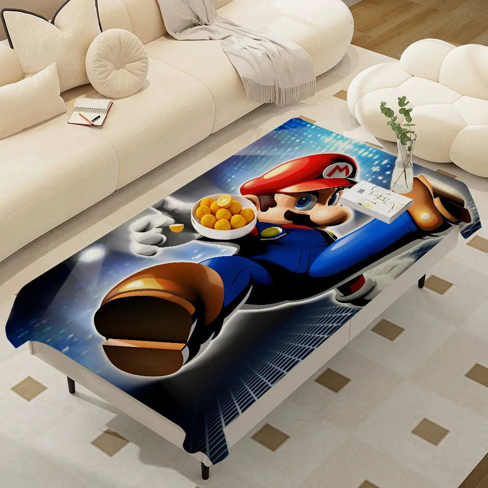 Hot Super Cool M-Mario Game Bros Waterproof Rectangle Tablecloth Fiesta Home Decor Dining Room Decor Reusable Party Supplies