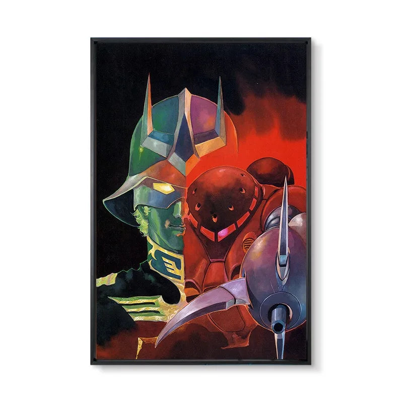 Gundam UC 0079 Frameless Canvas Print  Amuro RX-78 Poster Merchandise - Decorative Wall Art for Bedroom and Headboard