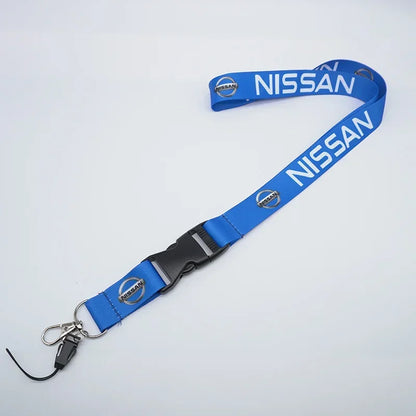 Lanyard Nylon for Nissan Car Logo Key Pendant Holder Phone Sling Keychain Sylphy Qashqai J11 Teana Note Juke GTR X-trail Murano