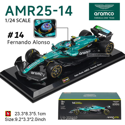 Bburago 1:24 2022~2025 F1 serie various style Mercedes-AMG W15 #44Hamilton #63George  Alloy Car Model Ferrari Red Bull McLaren