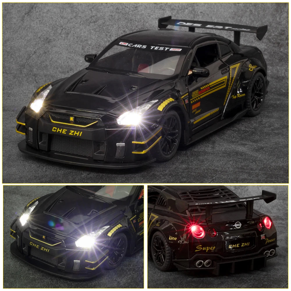 Large Size 1:24 Simulated Nissan GTR-r35 Car Model Sports Car Model Simulation Alloy Car Model Toy Collection Gift