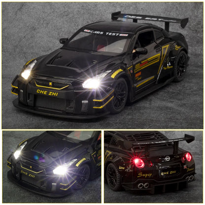 Large Size 1:24 Simulated Nissan GTR-r35 Car Model Sports Car Model Simulation Alloy Car Model Toy Collection Gift