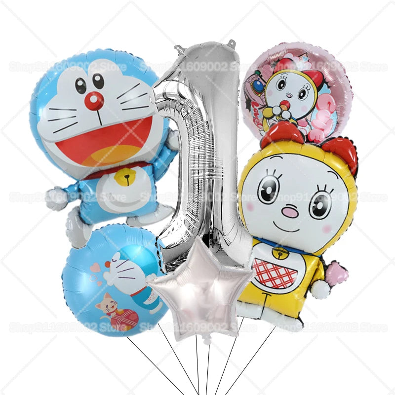 Doraemons Number 1-10 Balloons Girls Boys Birthday Decorations Baby Shower Gender Reveal Balloon Party Supplies Kids Toys Gift