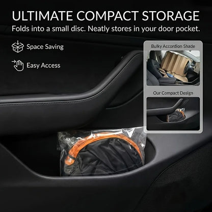 Car Front Windshield Sunshade，Convenient Storage Design，No-Drill Car Sunshade Canopy，Fully Seamless Edge-to-Edge Fit，Equipped Wi