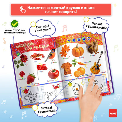 Biidi Russian Talking Book Educational Activity Toys Shape and Color Teaching Baby Kids Cognition Books Montessori Game With Pen
