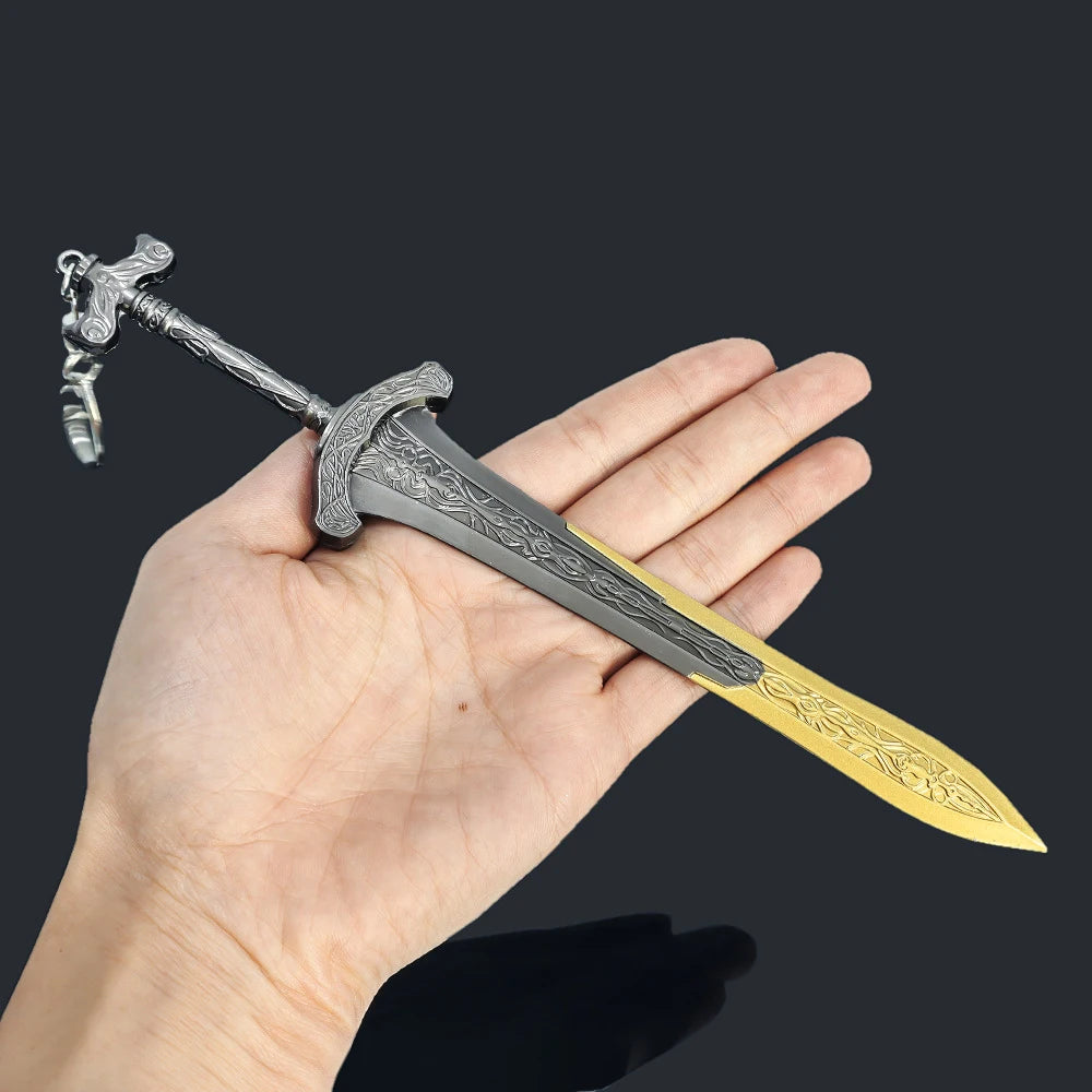 Mini Dark Moon Sword Keychain ER Game Peripherals Ranni Hand of Malenia Moonveil Sword Model Key Ring llavero Gift Toys
