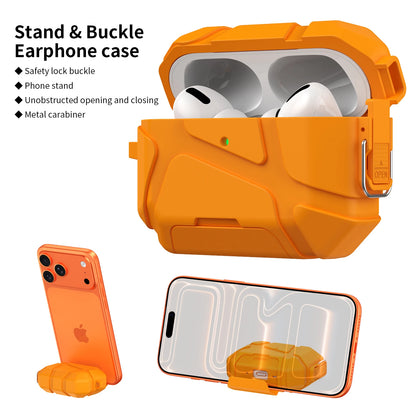 For AirPods Pro 3 Shockproof Case with Phone Holder For AirPods 4 Pro 2 Earphone Case Secure Lock Protection Headphone Cover