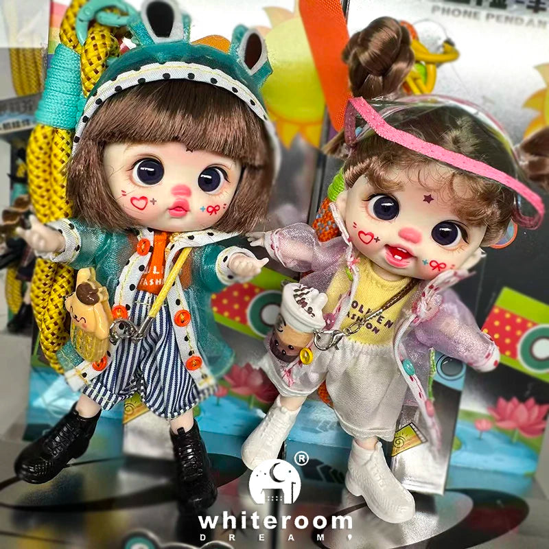 bjd doll Dolls for girls Labbu doll pocket mini blyth girl Doll Barbi cry Baby Rainbow Ball jointed doll Mobile phone Decoration