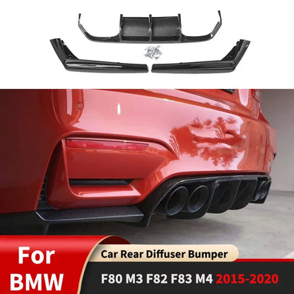 For BMW F80 M3 F82 F83 M4 2015-2020 Car Rear Diffuser Bumper Corner Spoiler Splitter Rear Lip Protector Guard Accessories