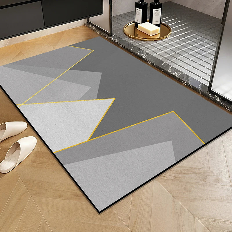 1 Elegant Style Diatomaceous Earth Material Machine Washable Rectangular Bathroom Mat, Absorbent Pad, and Entrance Door Mat