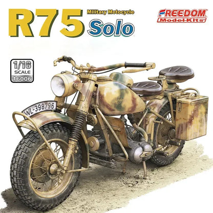 Freedom Assembling Model Kit F16006  R75 military Motorcycle Solo 1/16