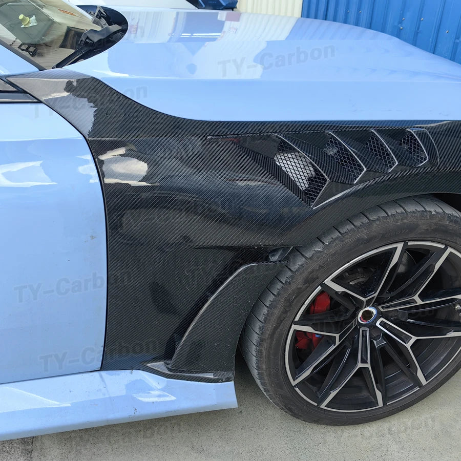 Car Front Fender Air Vent Trims For BMW M2 G87 2022+ Dry Carbon Fiber Fender Bumper Retrofit Replacement Body Kits FRP G87 M2