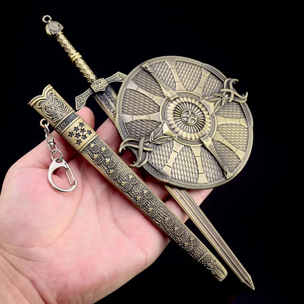 Mini Dark Moon Sword Keychain ER Game Peripherals Ranni Hand of Malenia Moonveil Sword Model Key Ring llavero Gift Toys