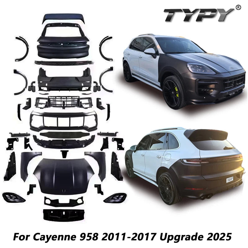 TYPY Car Accessories Body Kit For Porsche Cayenne 958 2011-2017 958.1 958.2 Upgrade 2025 To Body Kit Bumpers Head Lamps