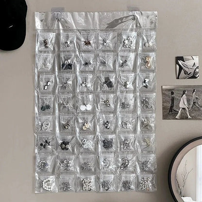 48 Pocket Anime Merch Organizer Wall Hanging Clear Badge Storage Bag Ita Pin Display Card Holder Dustproof Jewelry Hanging