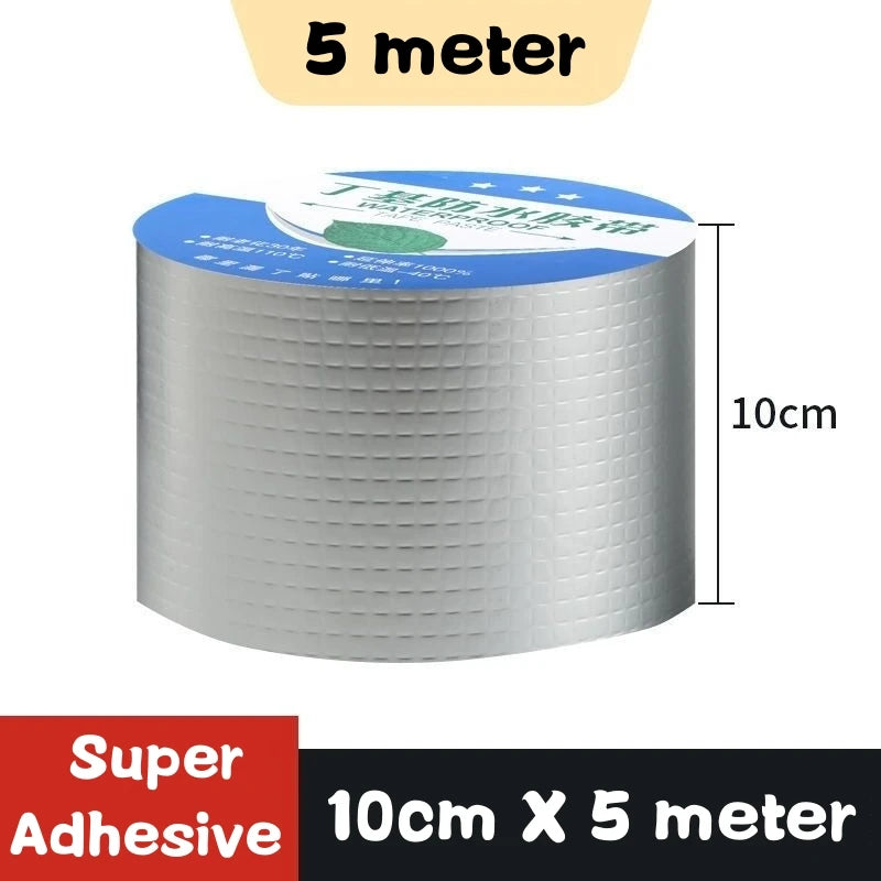 Waterproof Tape High Temperature Resistance Aluminum Foil Thicken Butyl Tape Wall Pool Roof Crack Duct Repair Sealed Self Tape