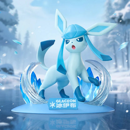 Anime Pokemon Sylveon Leafeon Glaceon Figurine Original Funism Genuine Action Figures Collection Model Ornaments Toys Gifts