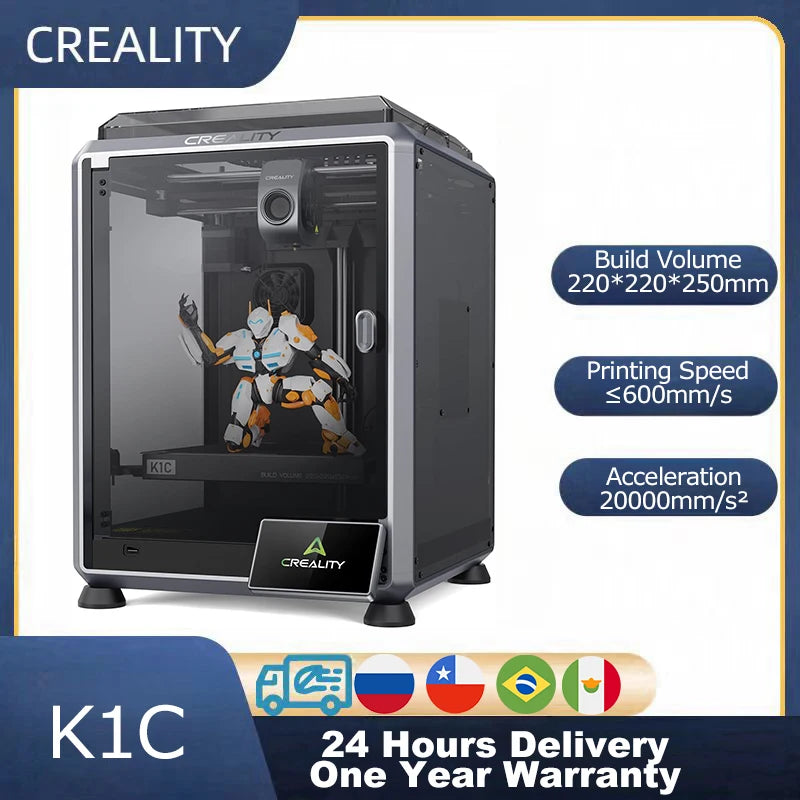 CREALITY K1C 3D Printer 600mm/S Speed with AI Camera Printing Stable Frame Auto Leveling Dual Fan Direct Cooling Drive Extruder