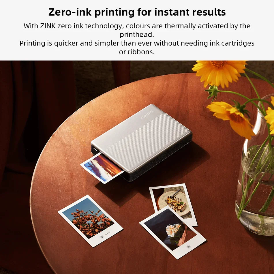 Global Version Xiaomi Mi Portable Photo Printer 1S Bluetooth 5.2 ZINK Inkless Technology Wireless Printing 8 Filters Mi Home