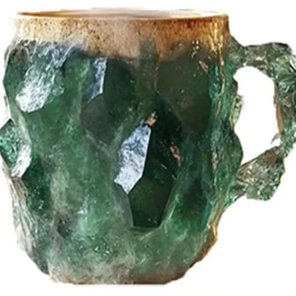 Mineral crystal coffee cup resin creative multi-color relief printing large capacity water cup color birthday gift mug
