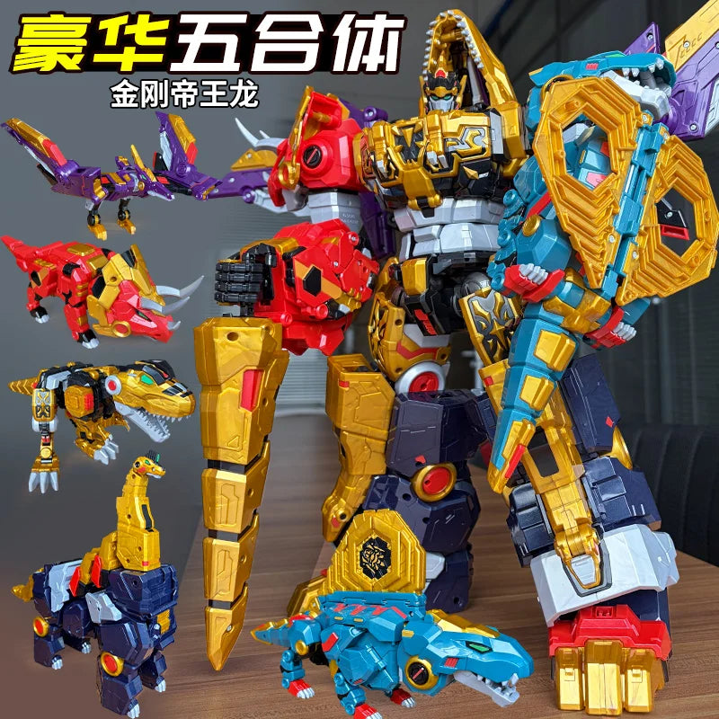 New Miniforce 8 Super Dinoid Transform Combined Mecha Robot Action Figures Toys Mini Force Rex Battle King Deformation Model Toy