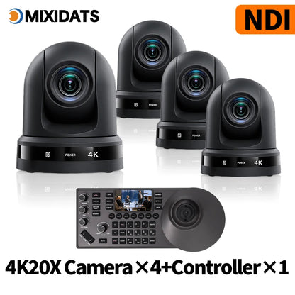 4K NDI camera 20x zoom AI tracking USB HDMI LAN and POE interfaces suitable for live streaming and business meetings in churches