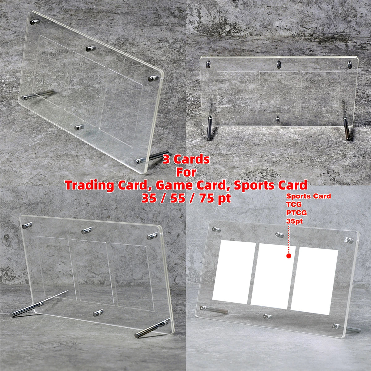 Desktop Display Stand 2/3/4/5/6/8/9/10/12 Cards Holder 35/55/75pt for Pokemon NBA Sports MTG Trading PTCG One Piece TCG F1 Card